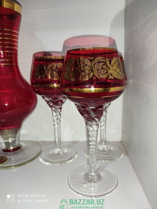 Рюмки рубиновое стекло чехословакия