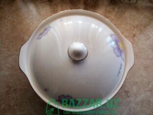 Шикарная фарфоровая посуда с крышкой для пельменей