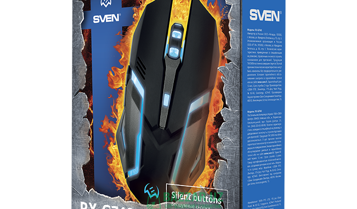 Игровая мышь с бесшумными кнопками SVEN RX-G740