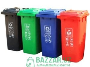 120L HDPE пластиковое уличное мусорное ведро мусор