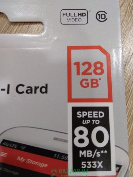 Hotira kartasi, MicroSD, Sandisk, 128 Gb 165 000 с