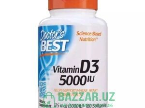 Vitamin D3 -5000 IU- 180 Softgels Doctor’s Best Д3