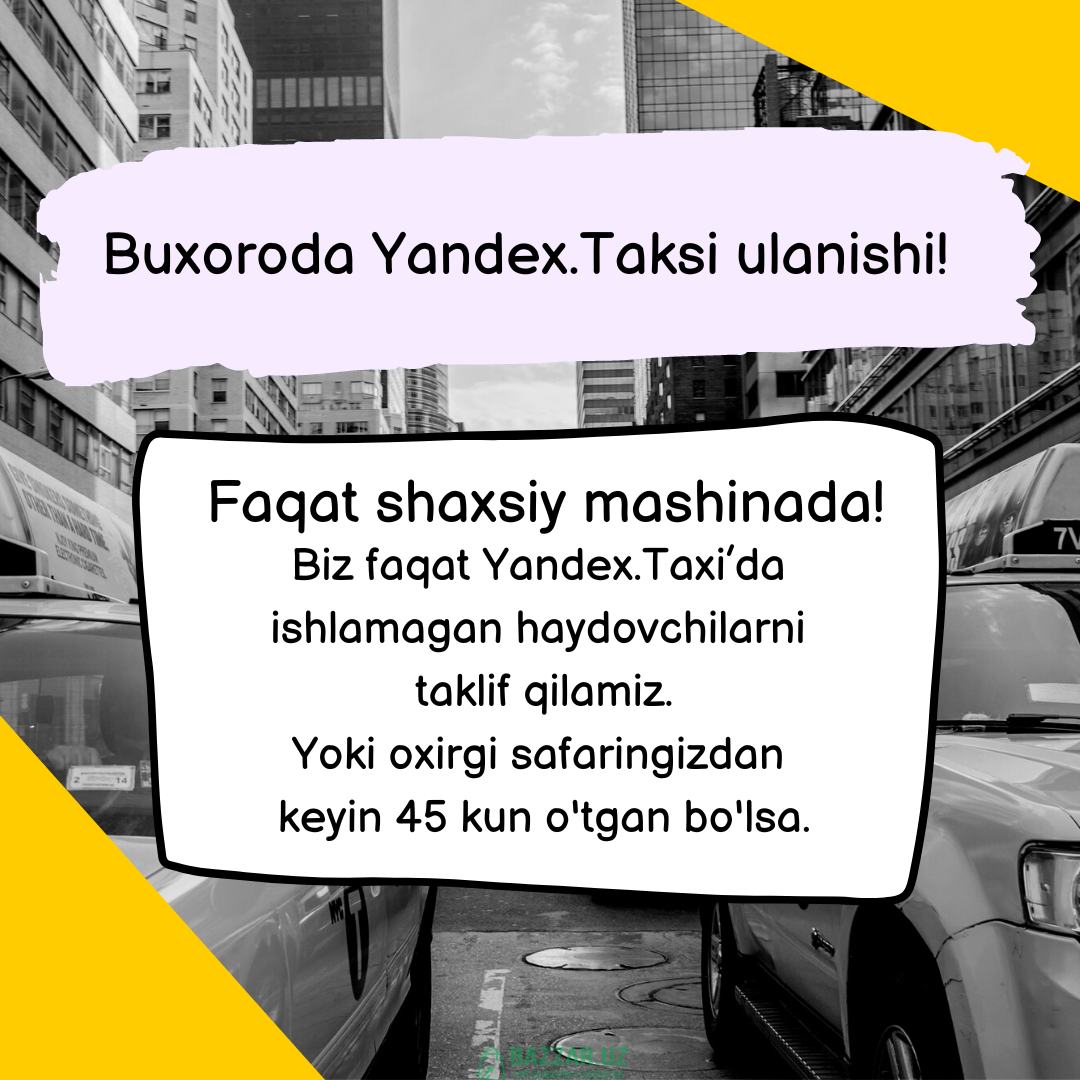 Yandex.Taksi ulanish Buxoroda
