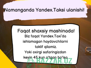 Yandex.Taksi ulanish Namanganda