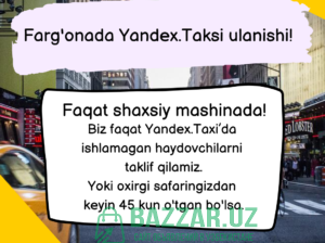 Yandex.Taksi ulanish Farg’onada