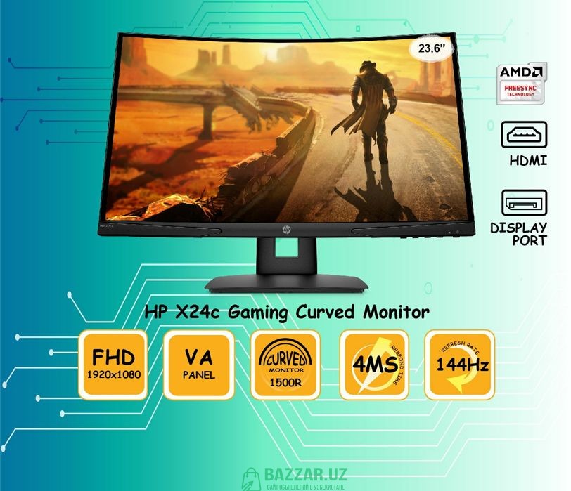 Новый Игровой Монитор HP X24c Gaming Monitor 144 Г